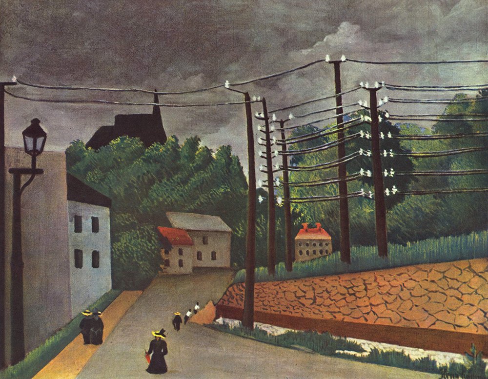 Henri Rousseau Streets décoration murale grand format cadre noir mat
