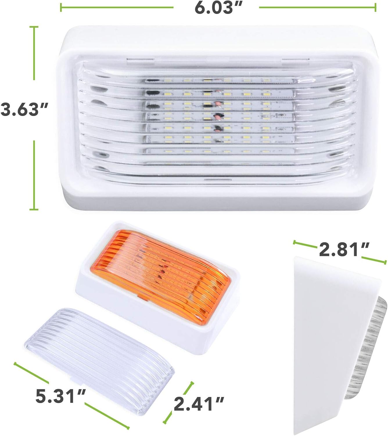 LED RV Motion Sensor Exterior Porch Utility Light White 12v Lighting Fixture 300