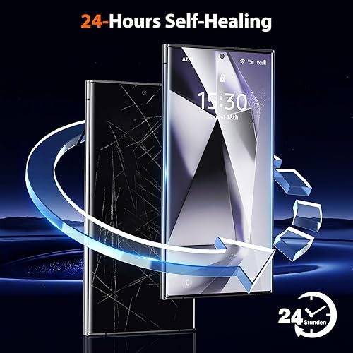 Miniatura 5 de UniqueMe 2Pack for Samsung Galaxy S24 Ultra Screen Protector, 3-Second Installation3D Curved Full CoverageNot BubblesFingerprint SupportNot Glass 7H