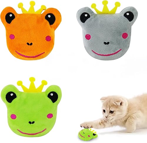 Miniatura 7 de Andiker Juguetes de hierba gatera para gatos, 3 juguetes interactivos para gatos de interior, juguetes de peluche suave para gatitos con papel
