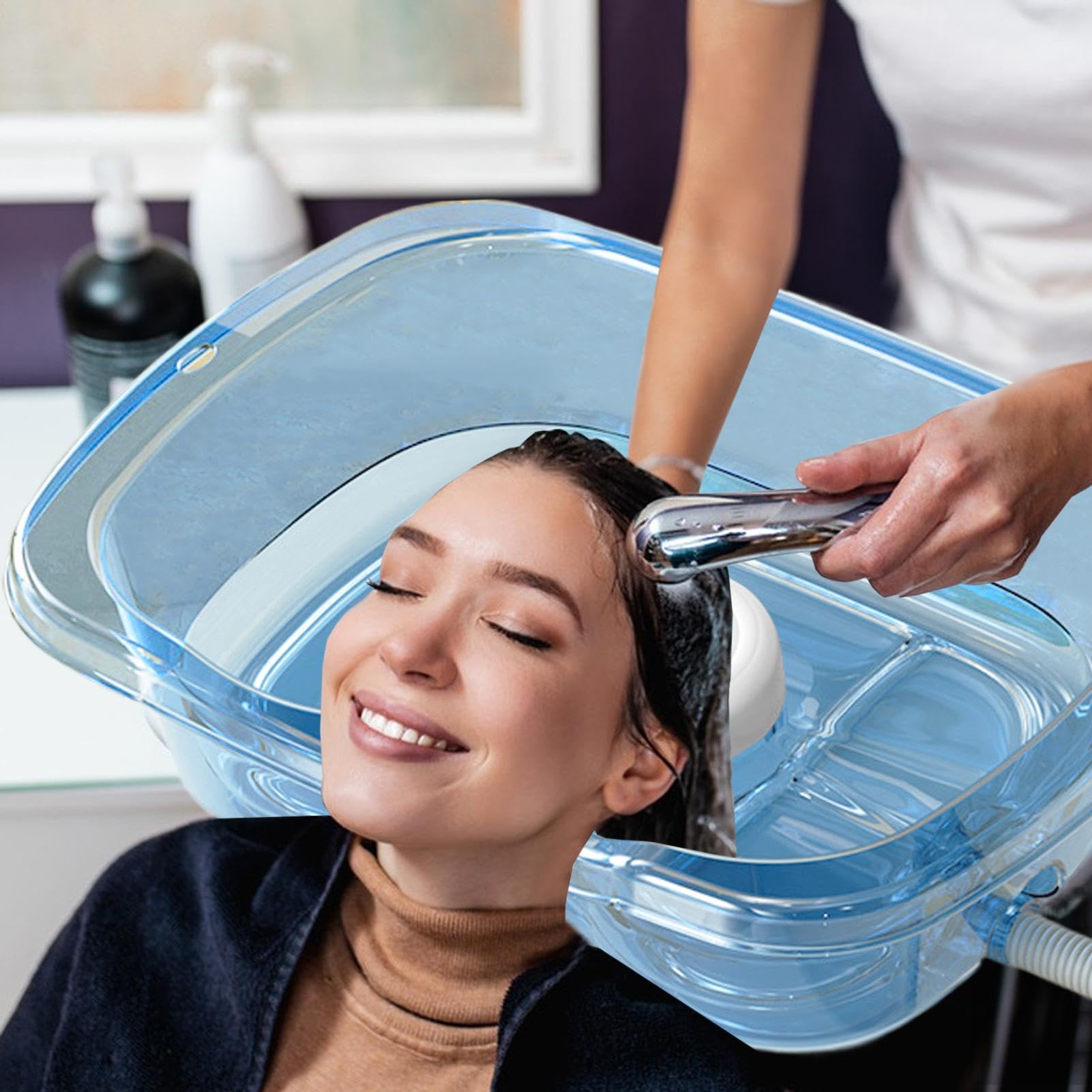 Lavabo para el pelo de la cama - Lavabo para el pelo, accesorios de baño | Estación de champú para discapacitados para cama, lavabo de lavado de cabello y lavabo en casa para personas con discapacidad