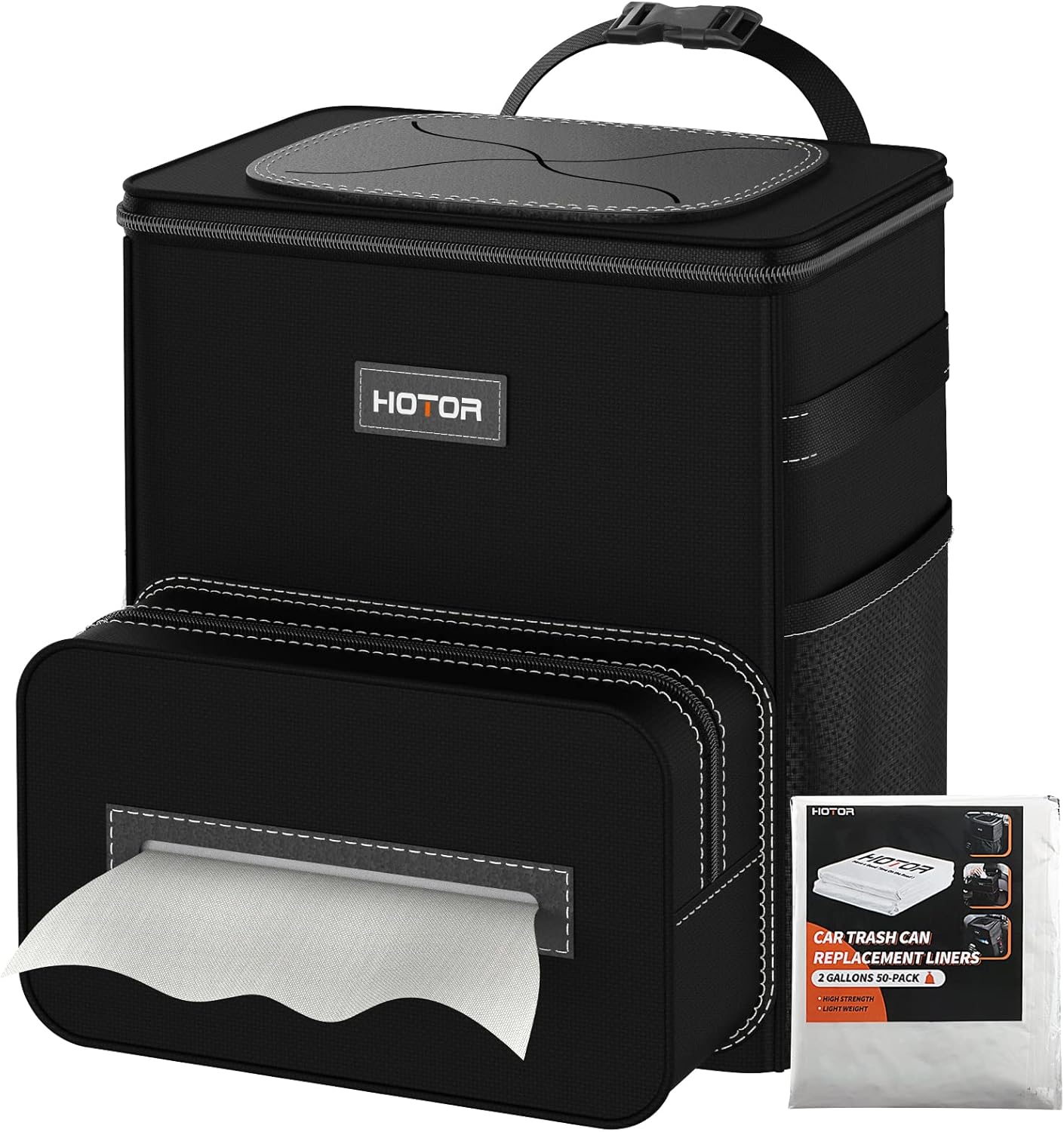 HOTOR Car Trash Can and Trash Bags Car Trash Can(2 Gallons 50 Pack) Automotive
