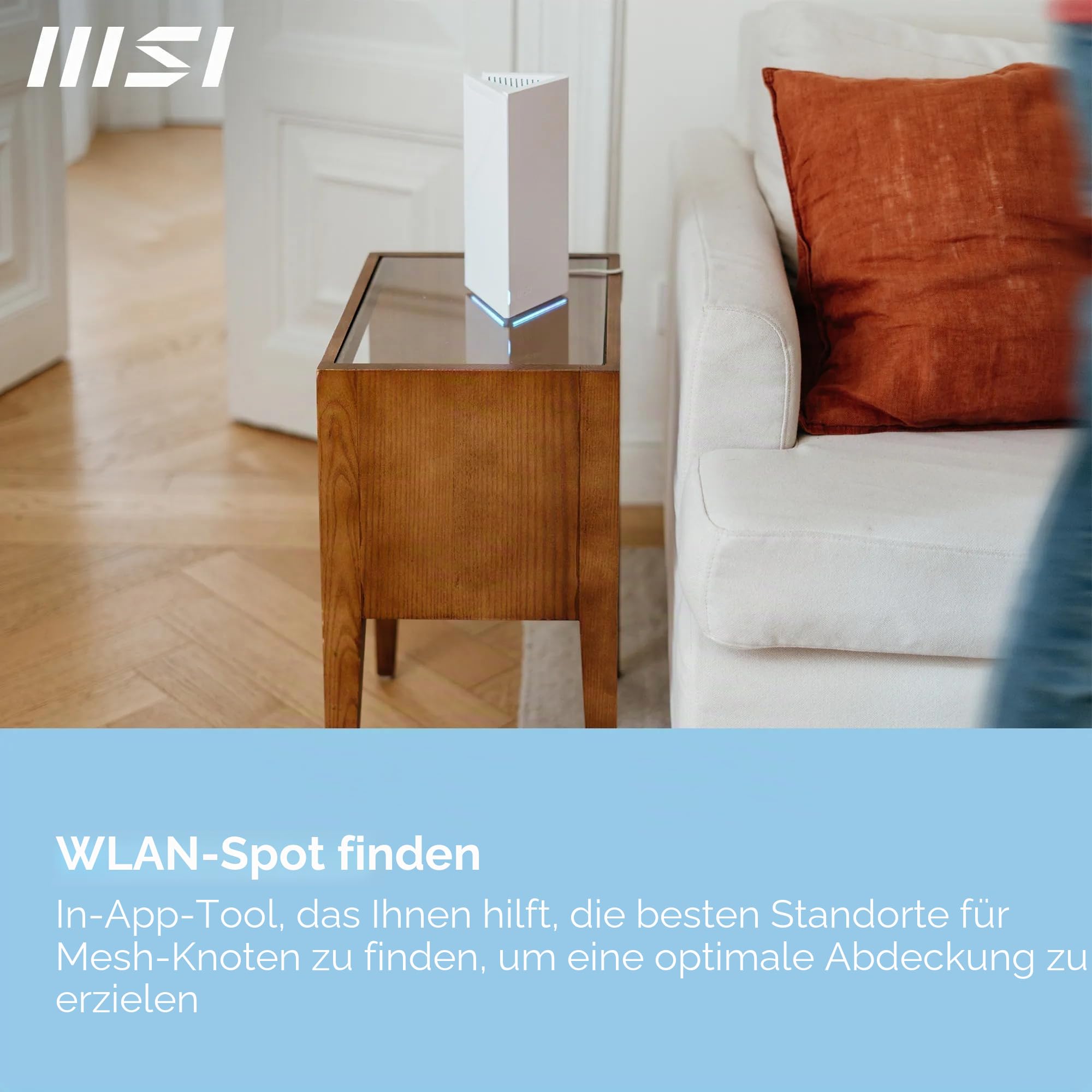 MSI Roamii BE Pro 2-Pack - WiFi 7 BE9400Mbps WLAN-System für das ganze Haus, 2,5-G-Anschlüsse, Sicherheits- und Kindersicherungsfunktionen, VPN-Service