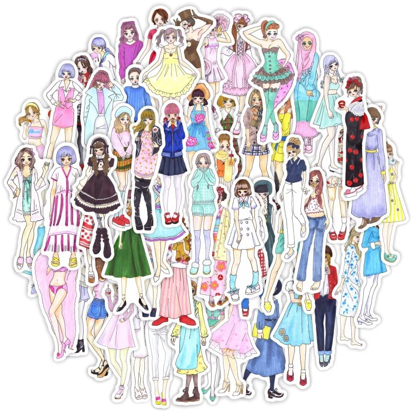 Amazon.co.jp: コラージュ シール 女の子 100枚 素材 人物 ステッカー