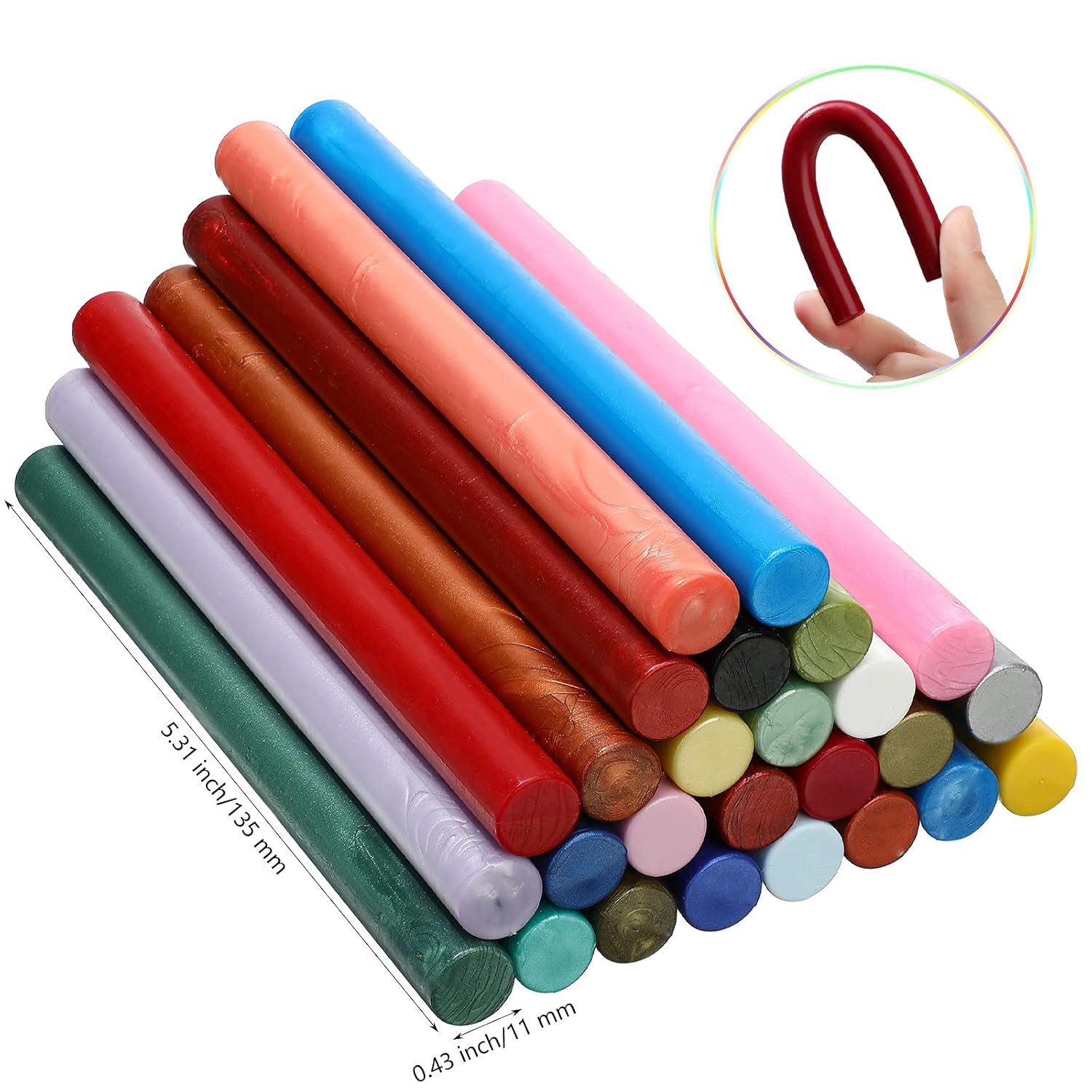 Nuanchu 26 Pcs Sealing Wax Sticks for Glue Gun Stamp,Assorted Colors image 2