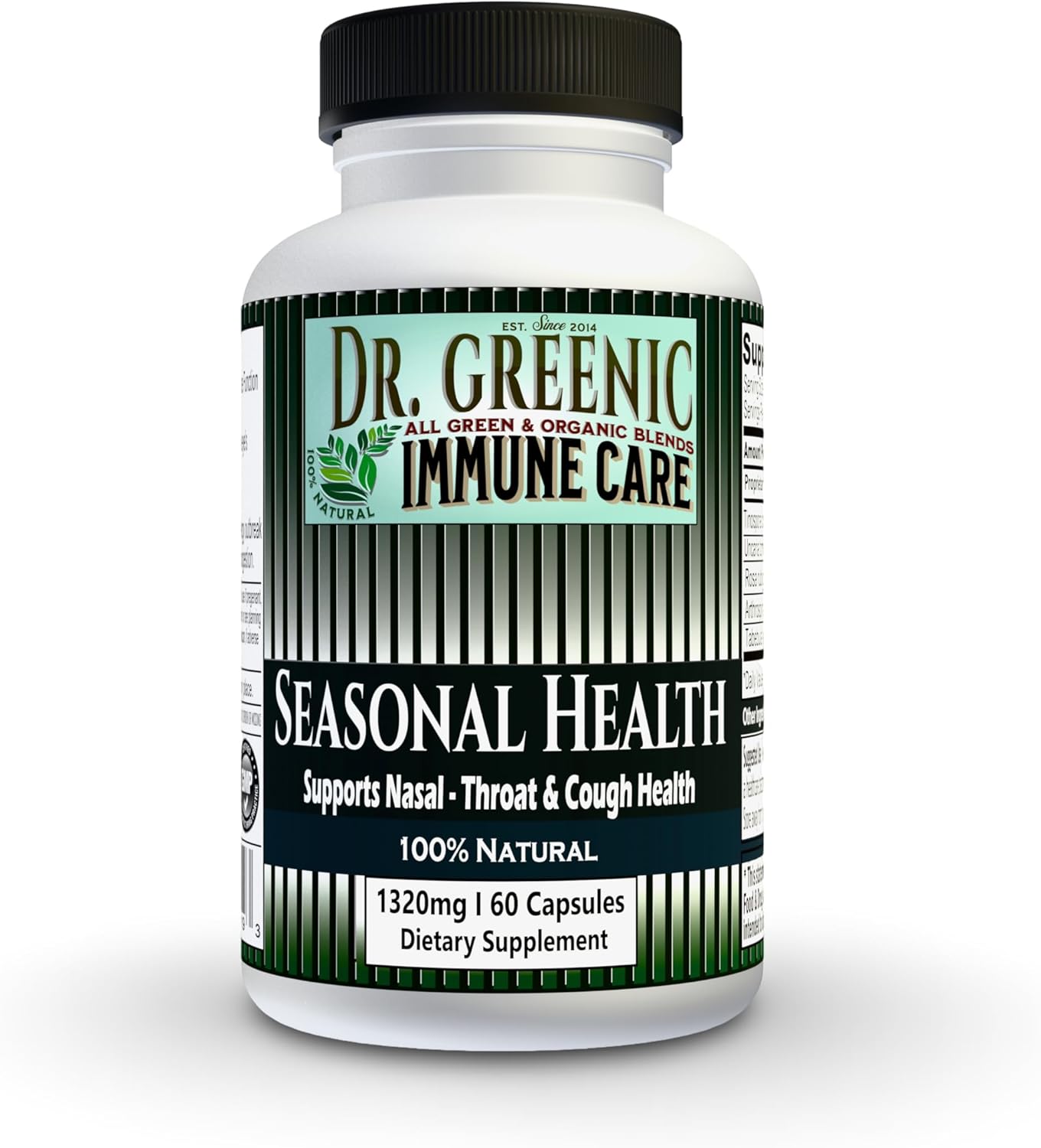 Immune Care Supplement 60 Capsules | Seasonal Health | Allergy & Sinus | Supports Nasal - Throat & Cough Health.