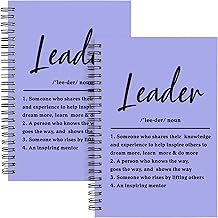 WHLBHG Leader Gift Spiral Journal Leader Definition Gift Boss Appreciation 2Pcs Lined Spiral Notebook Mentor Gift Boss Journal Notebook for Women Men (Spiral-2Pcs Leader purple)