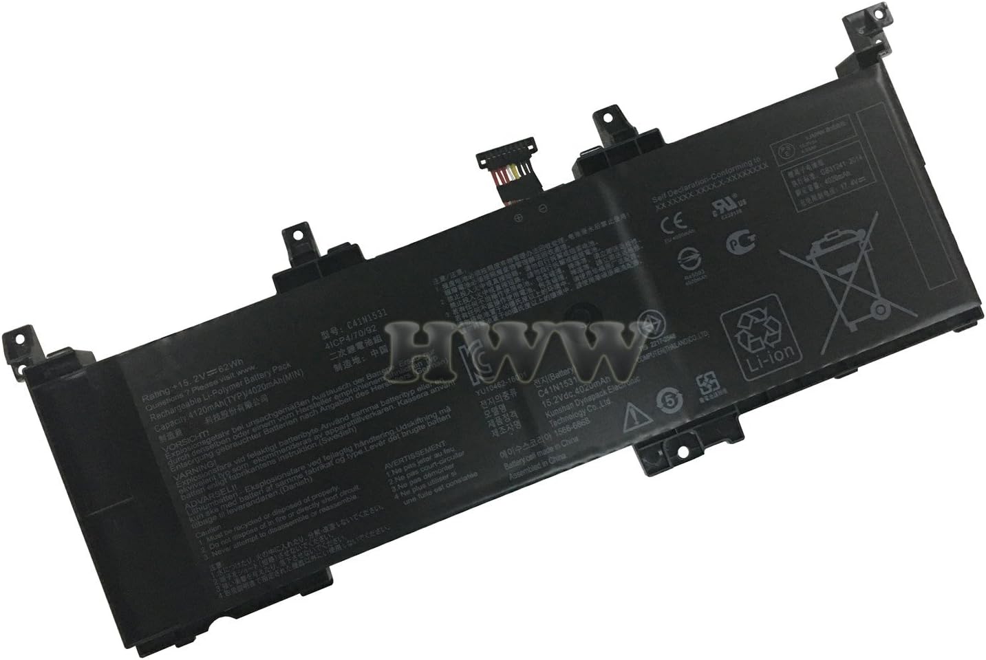 HWW New 15.2V 62Wh C41N1531 Battery Compatible with Asus GL502VS-1A GL502VY-DS71 ROG GL502VS Series