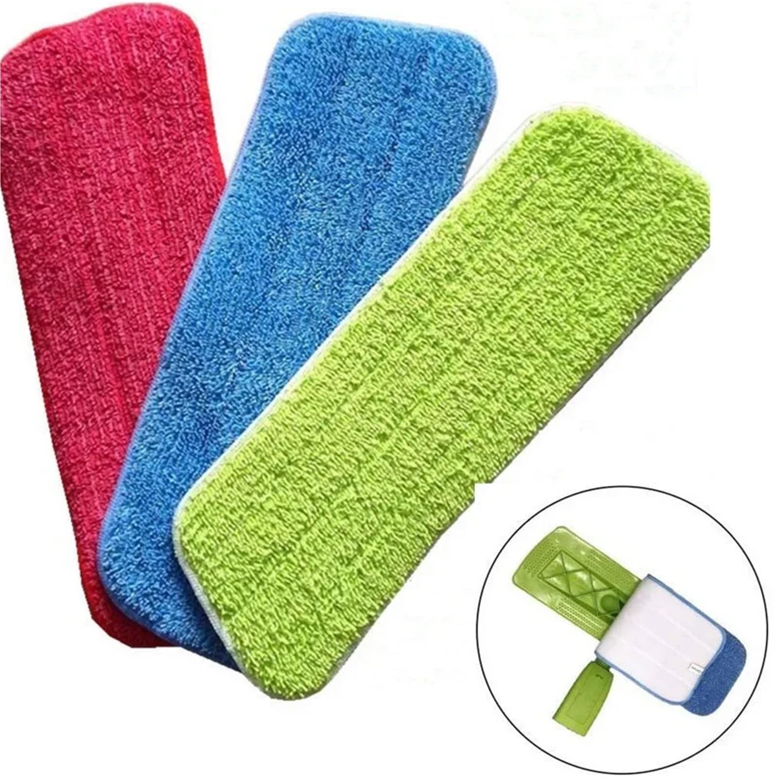10 panni di ricambio in microfibra for mocio | Ricarica lavabile adatta for mop spray, strumenti for la pulizia, bagnati e asciutti(14x46cm-blue)