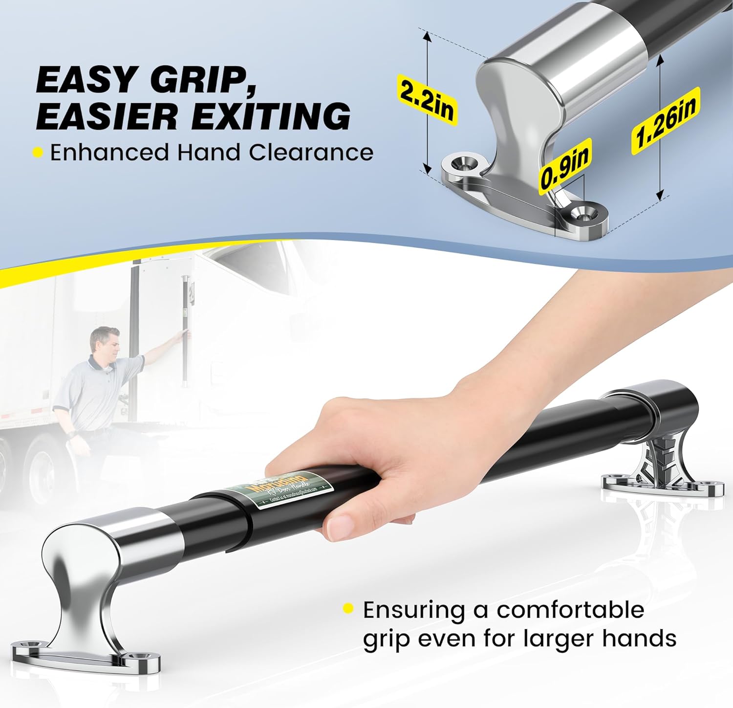 RV Steps (1000 lbs Capacity, 3-Level Adjustable Folding Platform) + Extendable RV Screen Door Handle (21.7”-33”), Heavy-Duty Safety Grab Bar for Camper, Motorhome, Travel Trailer