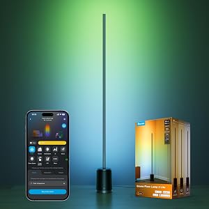Govee Lampada da Terra 3 Lite RGBICWW, 1400lm Lampada da Terra Salotto e Camera da Letto, 152cm Piantana Moderna con Sincronizzazione Musicale, 105+ Scene, Compatibile con Alexa Matter, Nero
