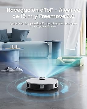LEFANT M1 2 en 1 Robot Aspirador y Fregasuelos, 4000Pa, Navegación dToF, 200min, Auto-Recarga, WiFi, 8 Zonas No-Go, Ideal para Pelo de Mascotas/Alfombras1