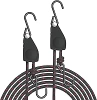 Vista 13 de 12 cuerdas ajustables con gancho de 1/8", correa de amarre resistente con engranaje metálico reforzado, polea con trinquete, elásticas, para colgar