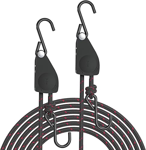 2 correas de amarre con trinquete para kayak, fijar canoa en portaequipajes, senderismo, campamento, navegación, actividades acuáticas, gancho con