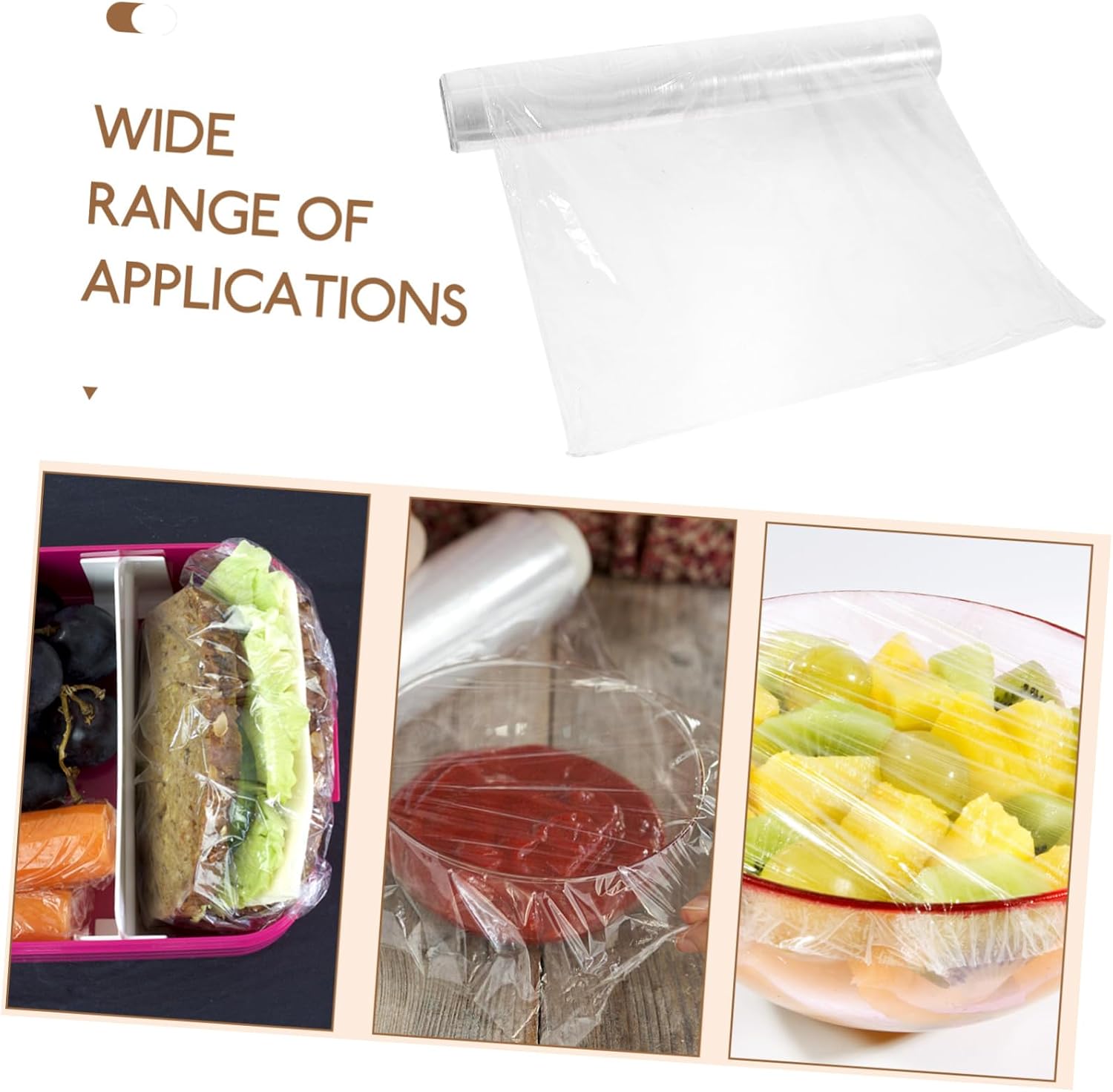 Food Plastic Wrap for Kitchen Cling Wrap Slide Cutter Keeping Single-use Food-grade Cuttable for Bowls Dishes
