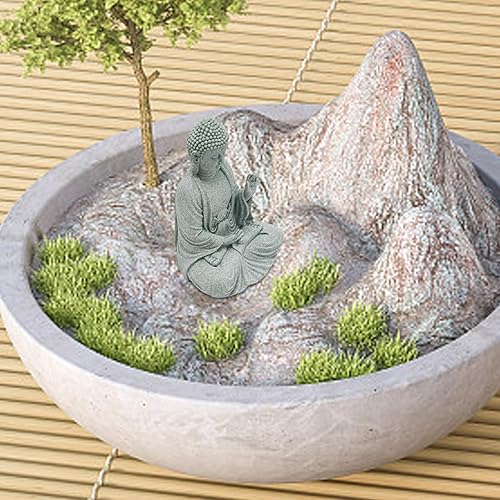 Miniatura 5 de VIKKSAER 2 piezas de estatua de micro buda para jardín asiático, paisajismo subacuático, decoración zen del hogar, pequeñas estatuas de Buda de