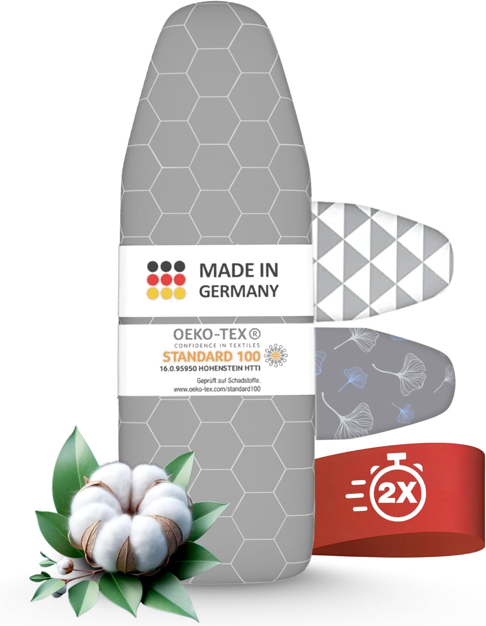 arteneurMade in Germany Ironing Board Cover 110 x 30 cm Heat Reflective Elastic Band Oeko-Tex 100 5 Sizes Padding Board Cover for Steam Ironing Station and Steam Iron Ironing Board Cover S