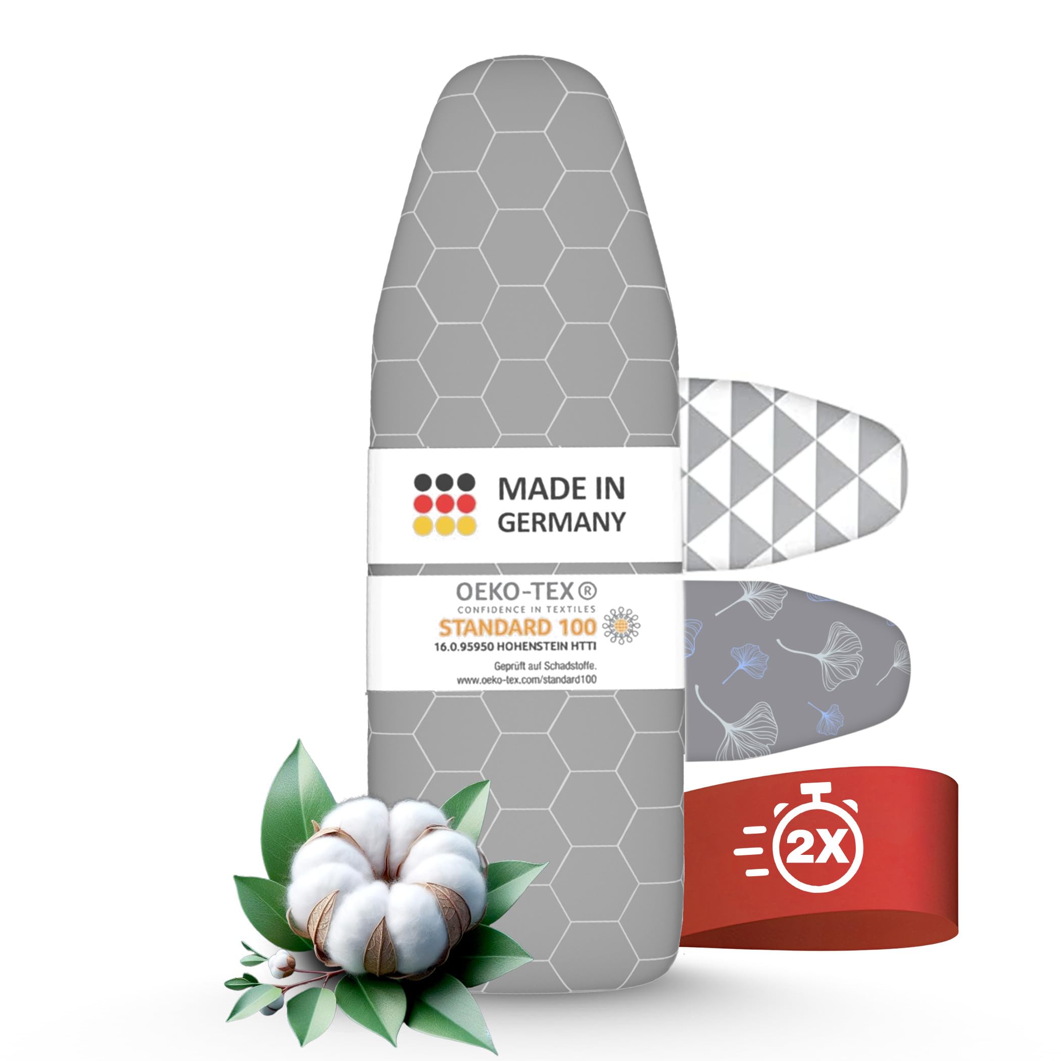 arteneurMade in Germany Ironing Board Cover 110 x 30 cm Heat Reflective Elastic Band Oeko-Tex 100 5 Sizes Padding Board Cover for Steam Ironing Station and Steam Iron Ironing Board Cover S