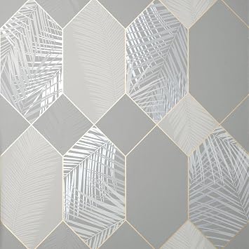 Fine Decor UK Miami 2021 Tropical GEO Grey