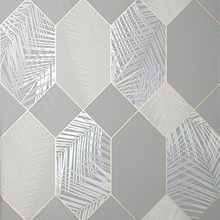 Fine Decor UK Miami 2021 Tropical GEO Grey