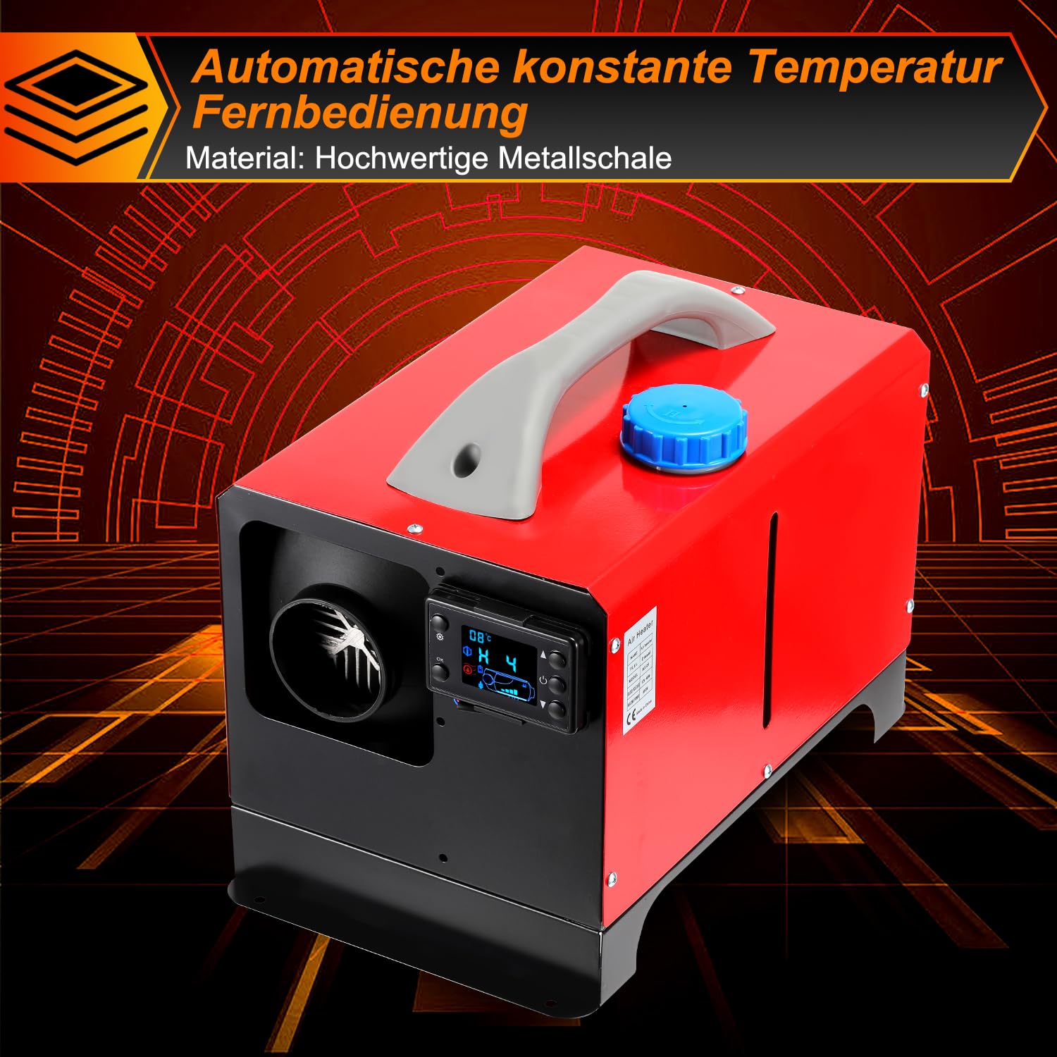 12V 8kw Standheizung Diesel Standhezung Dieselheizung Diesel Lufterhitzer, Air Diesel Heizung mit Fernbedienung, LCD Schalter, Monitor Schalldämpfer für LKW Wohnmobil RV Boote Auto