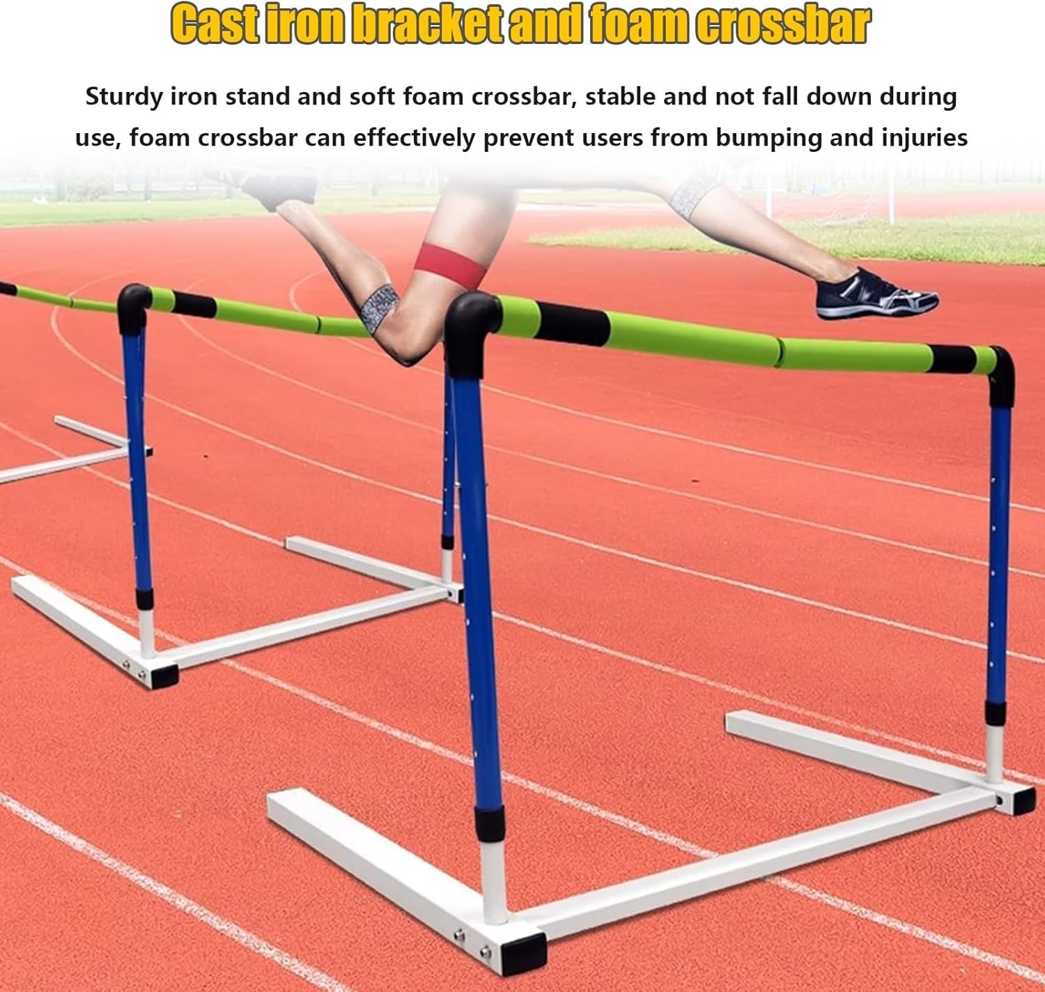 Adjustable Foam & Metal Hurdles for Track & Field Training, Agility Equipment for Athletes, Outdoor Sports Practice Hurdles, Enhance Speed & Technique