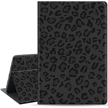 Slim Case for Samsung Galaxy Tab S10 FE / S9 FE 5G 10.9" & Tab S9 11", PU Leather Protective Cover, Multi-Angle Stand, Auto Sleep/Wake, Black Leopard Print