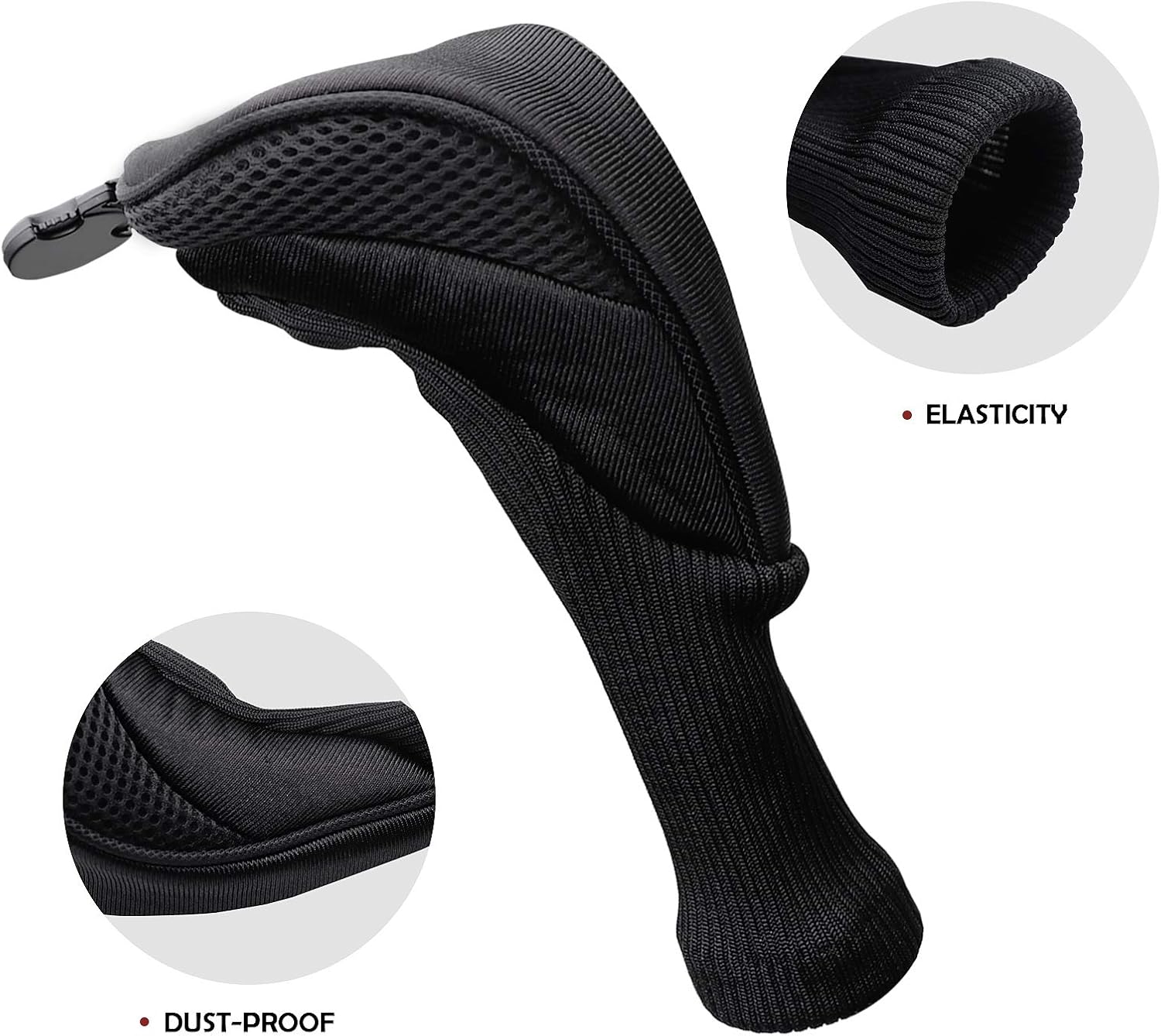 DeepRoar Golf Club Headcovers for No. 1, 3, 4, 5, 7 & X Clubs, 3pcs Long Knit Protection Cover Fit Fairway and Driver Woods (Black) : Clothing