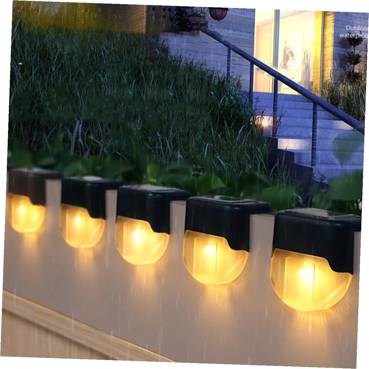 Luci Solari da Gradino LED Ip55 Nere 4 Pezzi per Esterni