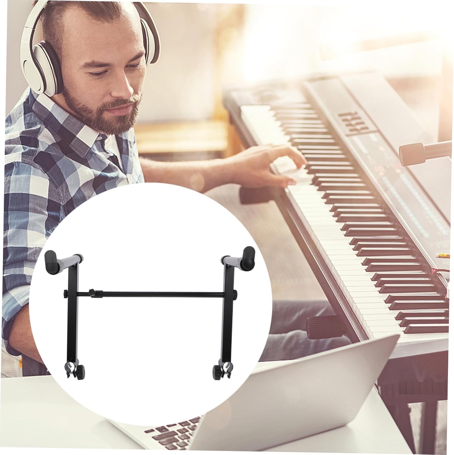 Keyboard Stand Rack Heavy-duty Piano Stand for Electric and Digital Keyboards Construction Slip Pads for Use