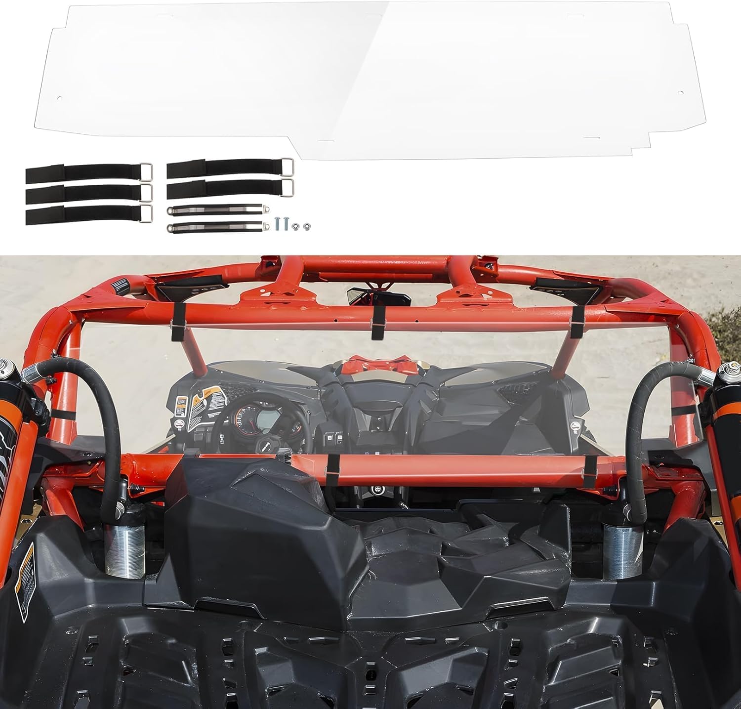 Rear Windshield Compatible with Maverick X3 2017-2025 Maverick X3 MAX 2017-2025 Maverick X3 MAX Turbo 2018-2025 UTV Full Back Window