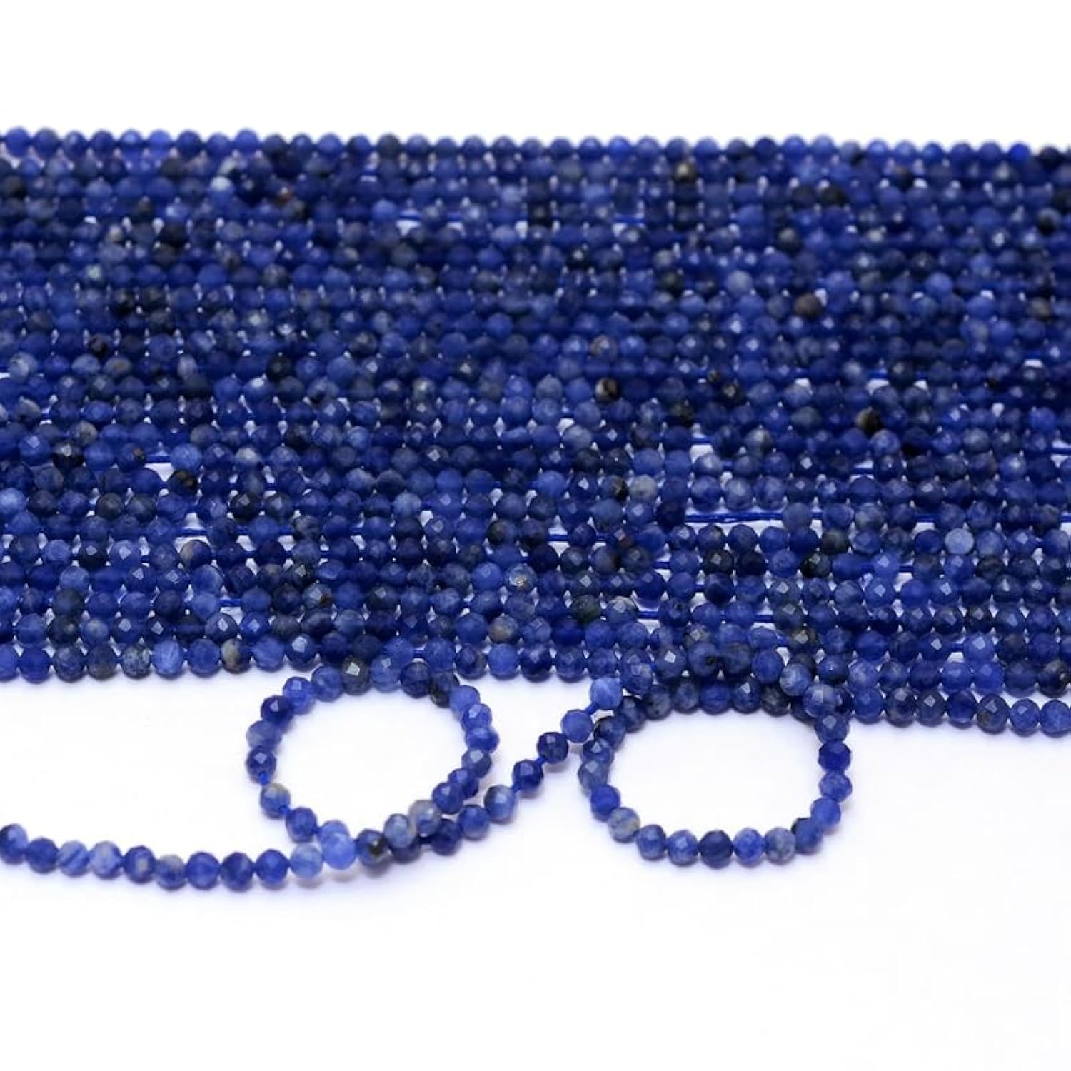 Sodalite naturelle AAA+ perles rondes 2mm à facettes pour création de bijoux fait main