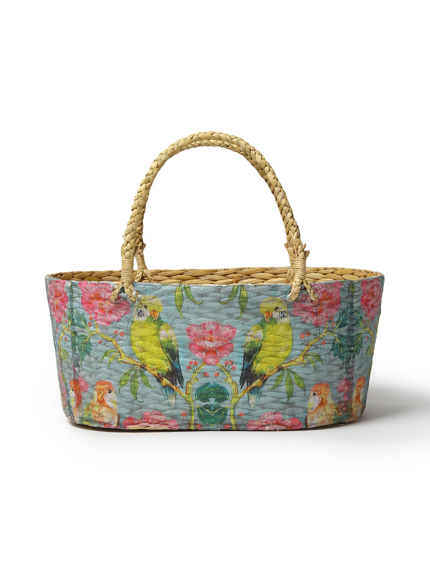 Habere India-All the Cultures Fabricating India Wicker Hamper Basket | Bamboo Basket | Cane Gift Hamper Baskets | Seagrass Shelf Organiser | Decorative Fruit Baskets (Design 05; L33 x W19 x H15 cm) — Amazon image 4