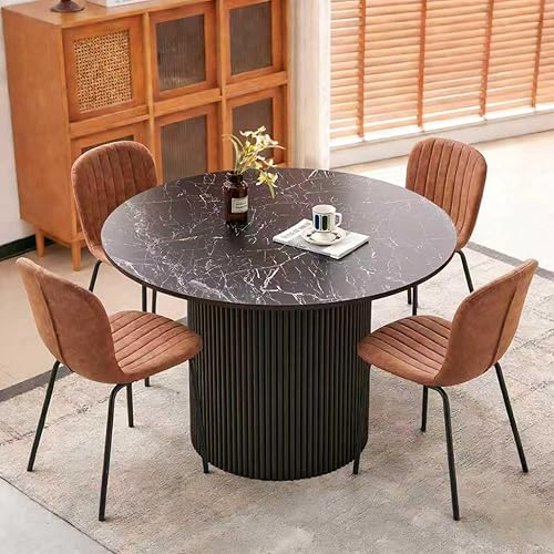 Miniatura 13 de Juego de mesa de comedor redonda de 37 pulgadas para 4, moderno juego de café de cocina de círculo pequeño para apartamento, sala de estar, oficina,