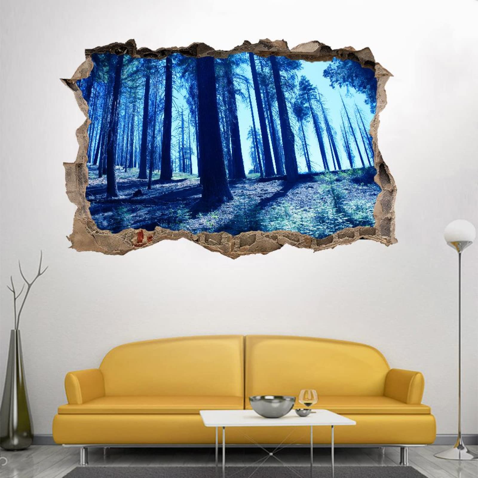 Arbre Stickers Muraux 3D Brisé Forêt Décoration De La Maison Amovible En Vinyle De Tatouage Mural Paysage Décalcomanies Art Pour Bébé Pépinière Fille Garçon Enfants Chambre 80x120cm