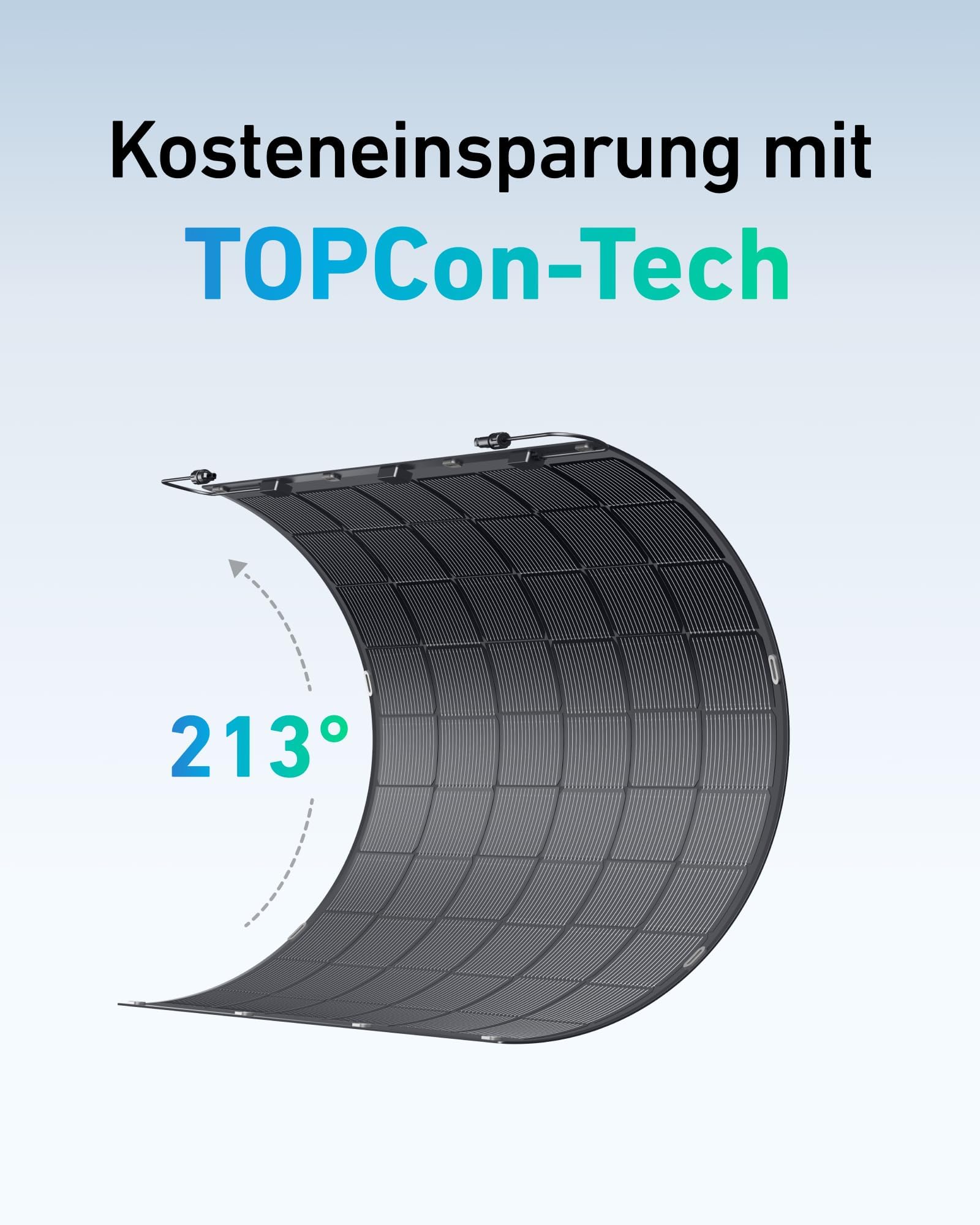 ALLDREI® flexible Solarmodule 2 Stücke - 450W flexibles Solarpanel-Kit, 213°Biegung PV Module mit TOPCon-Tech, 2x225W Wasserdicht Photovoltaik für Wohnmobil, Balkonkraftwerk, Camping, Boot, 0% MwSt.