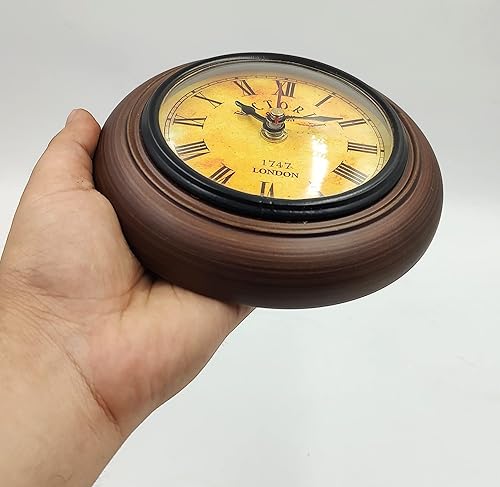 Miniatura 2 de Qarzun Reloj de pared de madera de tamaño pequeño, perfecto para sala de estudio, reloj de regalo de oficina