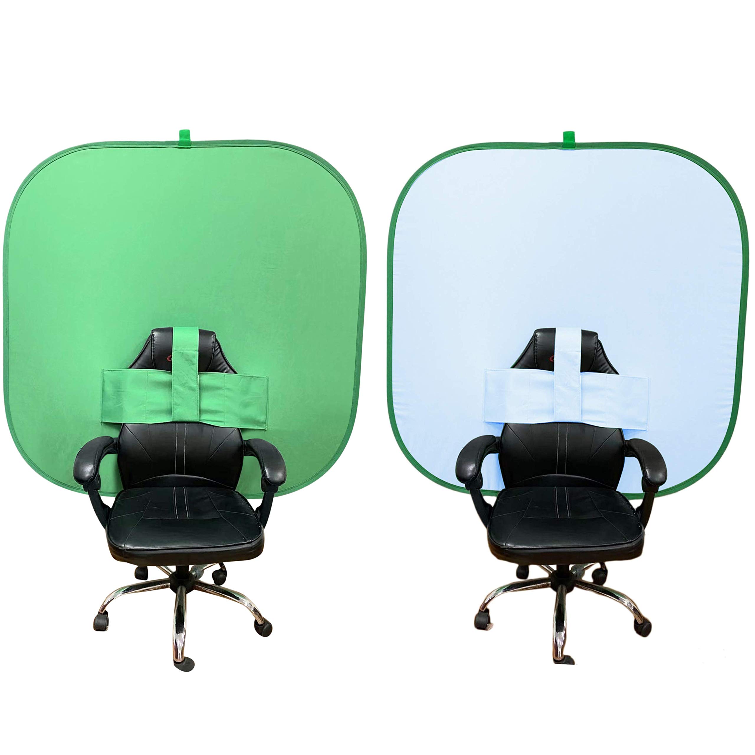 NOVARENA Green Screen Behind Chair Attachment Backdrop Kit – Portable Chroma Key for Streaming, Gaming, Video Calls, Virtual Background, Home Office,