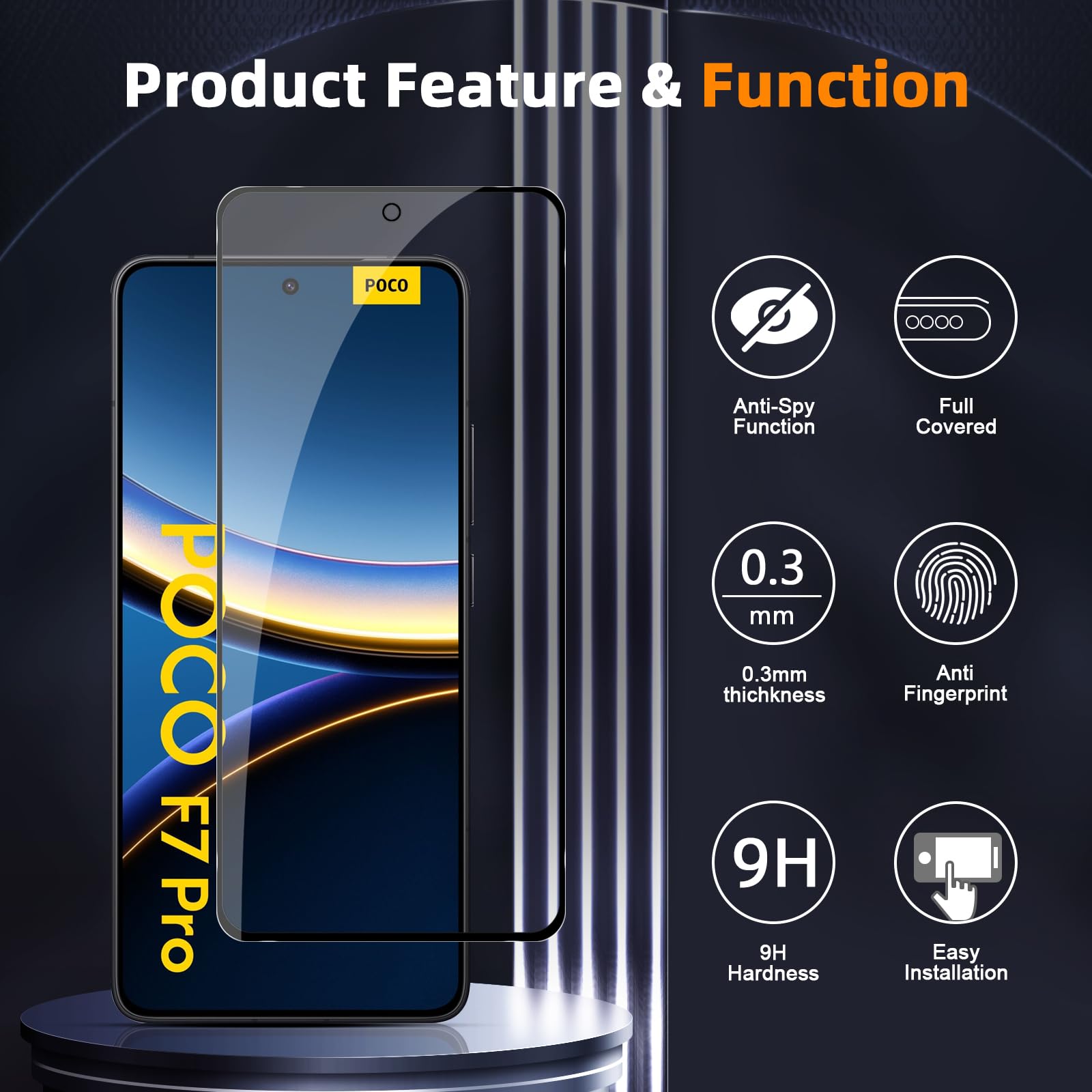 Protection écran Anti-espion Pour Xiaomi POCO F7 Pro / F7 Ultra 5G – 2 Verres Trempés 9H + 2 Protecteurs Caméra – Privacy, Anti-traces