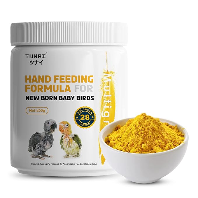 TUNAI Hand Feeding Formula for Newborn Birds | 250G | Essential for Baby Birds - Rich in Calcium and Protein, Powder
