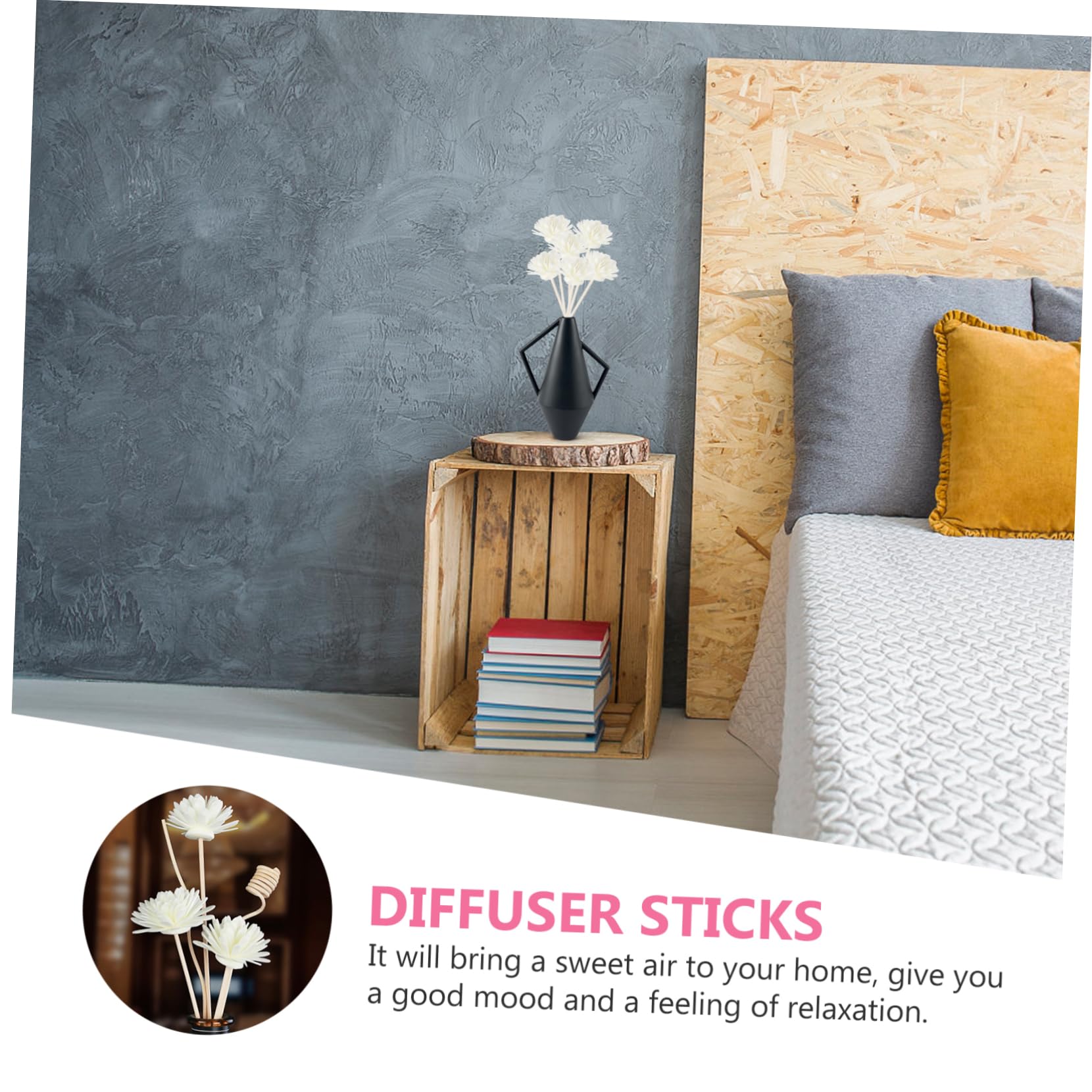 DECHOUS 2sets Fragrance Sticks White Diffuser Refill Sticks Decorative Flower Handicrafts 12pcs*2