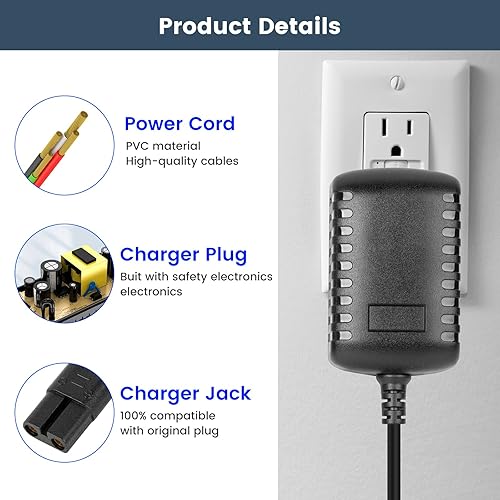 Miniatura 4 de Reemplazo para el borrador de pelo de mascotas Bissell, compatible con Bissell 2390A 2390 2390 23903 2284 2387 2284W 14.4V adaptador de corriente