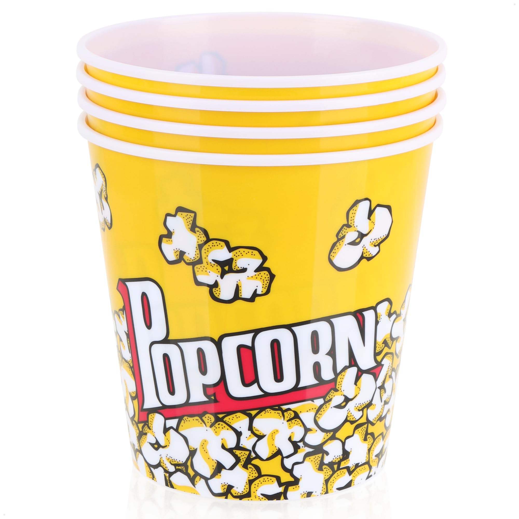 COM-FOUR® 8x wiadro na popcorn XL, miska na popcorn, kubek na napoje | maly kubek na popcorn na idealny wieczór filmowy w domu - 2,8 litra