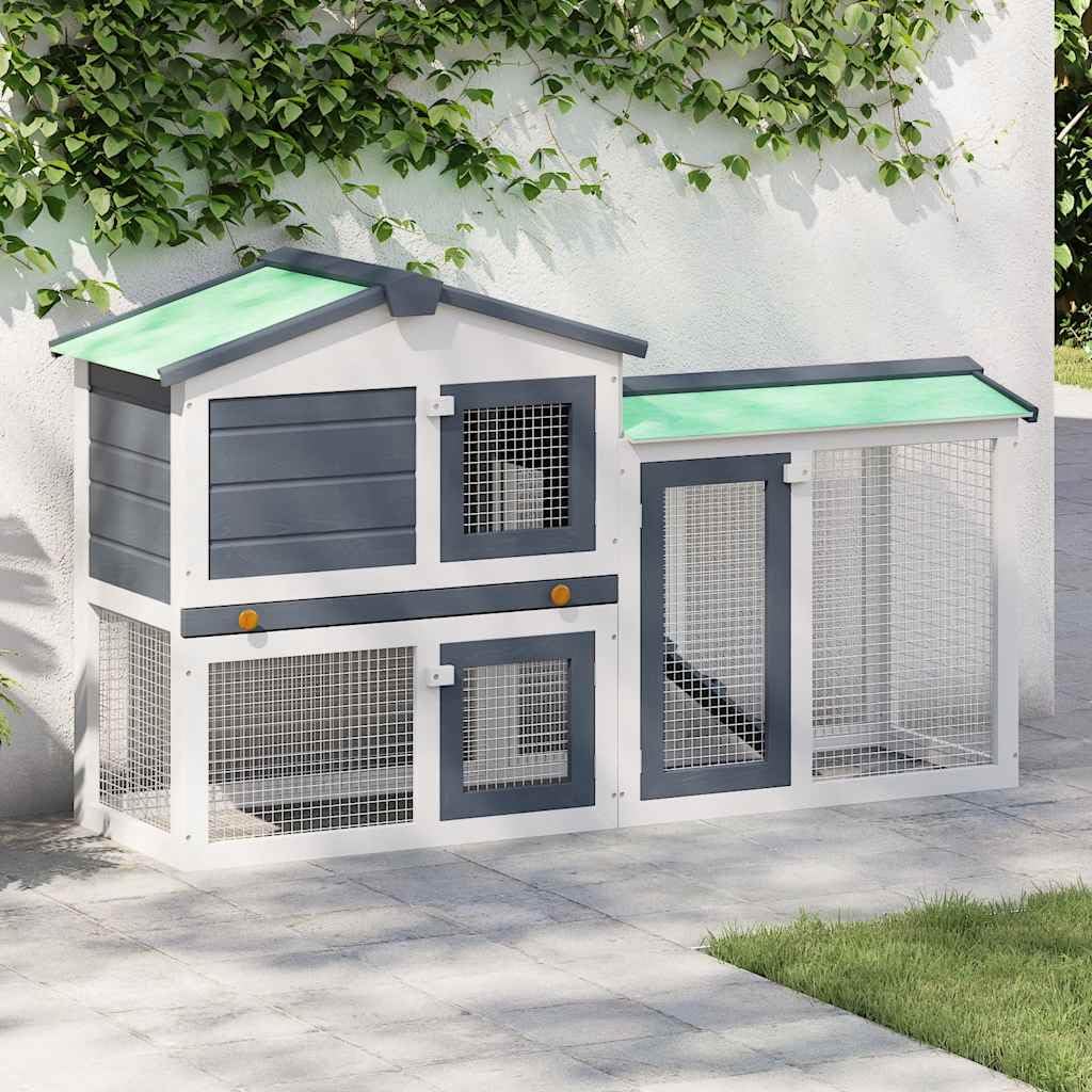Clapier pour lapins extérieur anti-infiltration avec plateau amovible facile à nettoyer