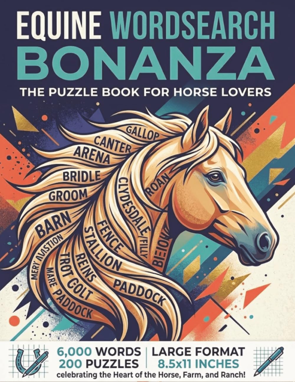 Equine Word Search Bonanza: 200 Horse-Themed Word Search Puzzles for Adults & Teens