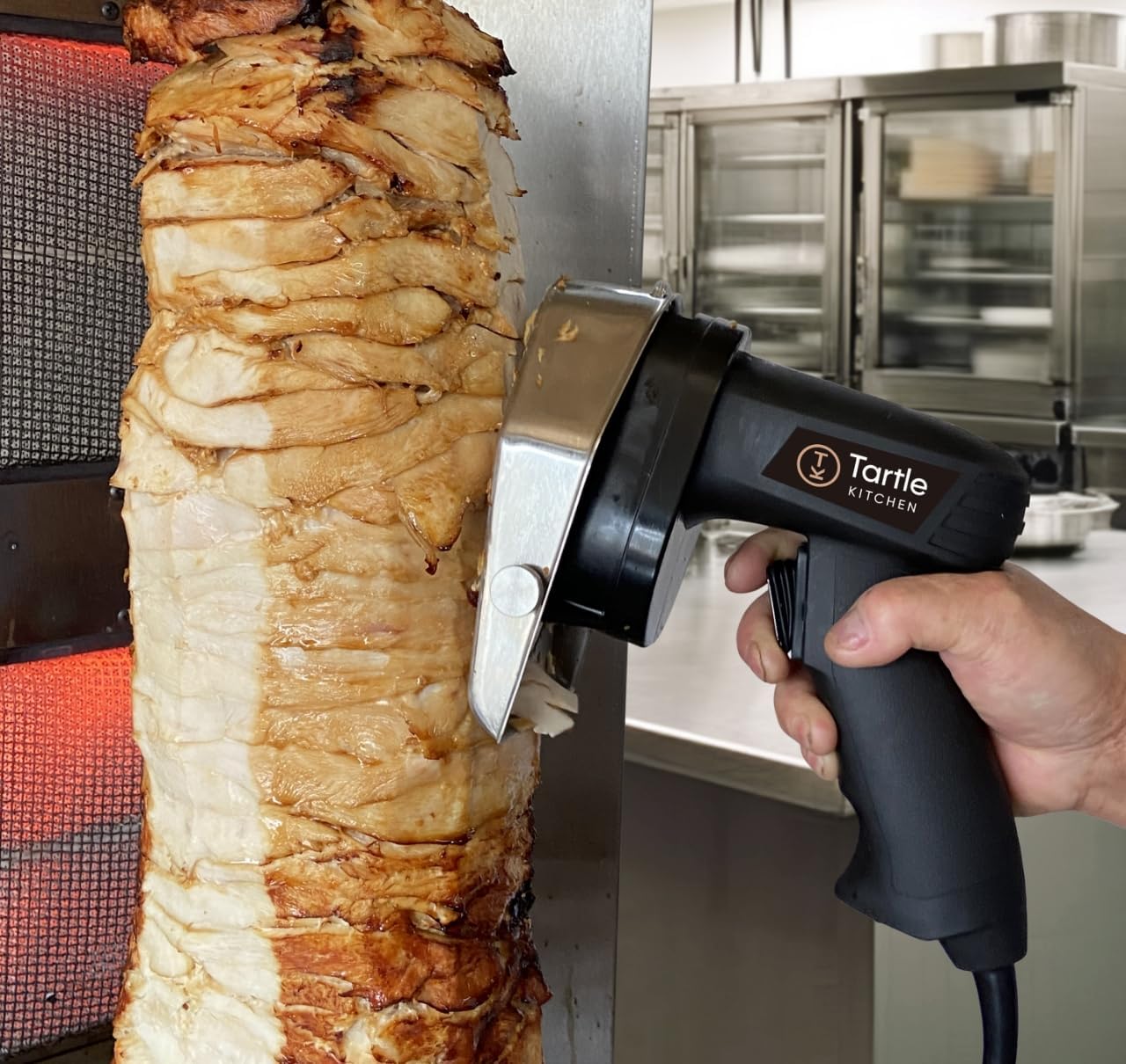 Electric Kebab Meat Slicer Electric Kebab Knife Electric Meat Slicer Shaver With 2 Blades For Cutting Shawarma Doner Kebab - Black