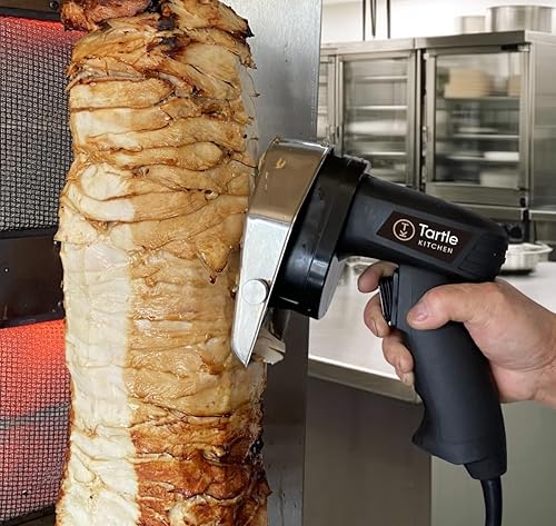 Miniatura 2 de Cortadora de carne eléctrica Kebab Cuchillo eléctrico Kebab Cortadora de carne eléctrica con 2 cuchillas para cortar Shawarma Doner Kebab - Negro
