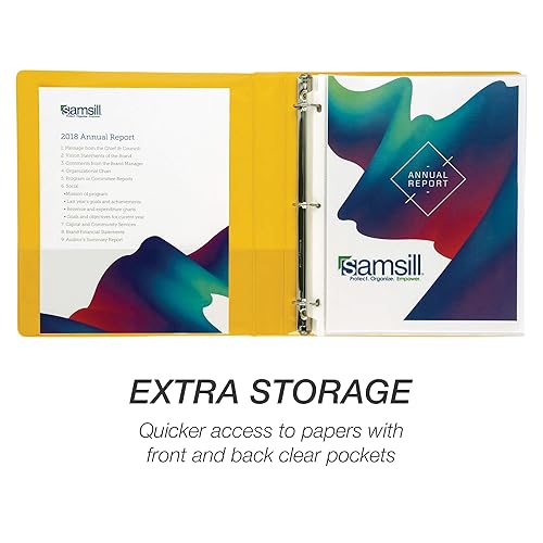 Vista 59 de Samsill (MP128567) - Carpeta de 3 anillos redondos de 2 pulgadas, fabricada en los EE. UU., con cubierta transparente personalizable para insertos