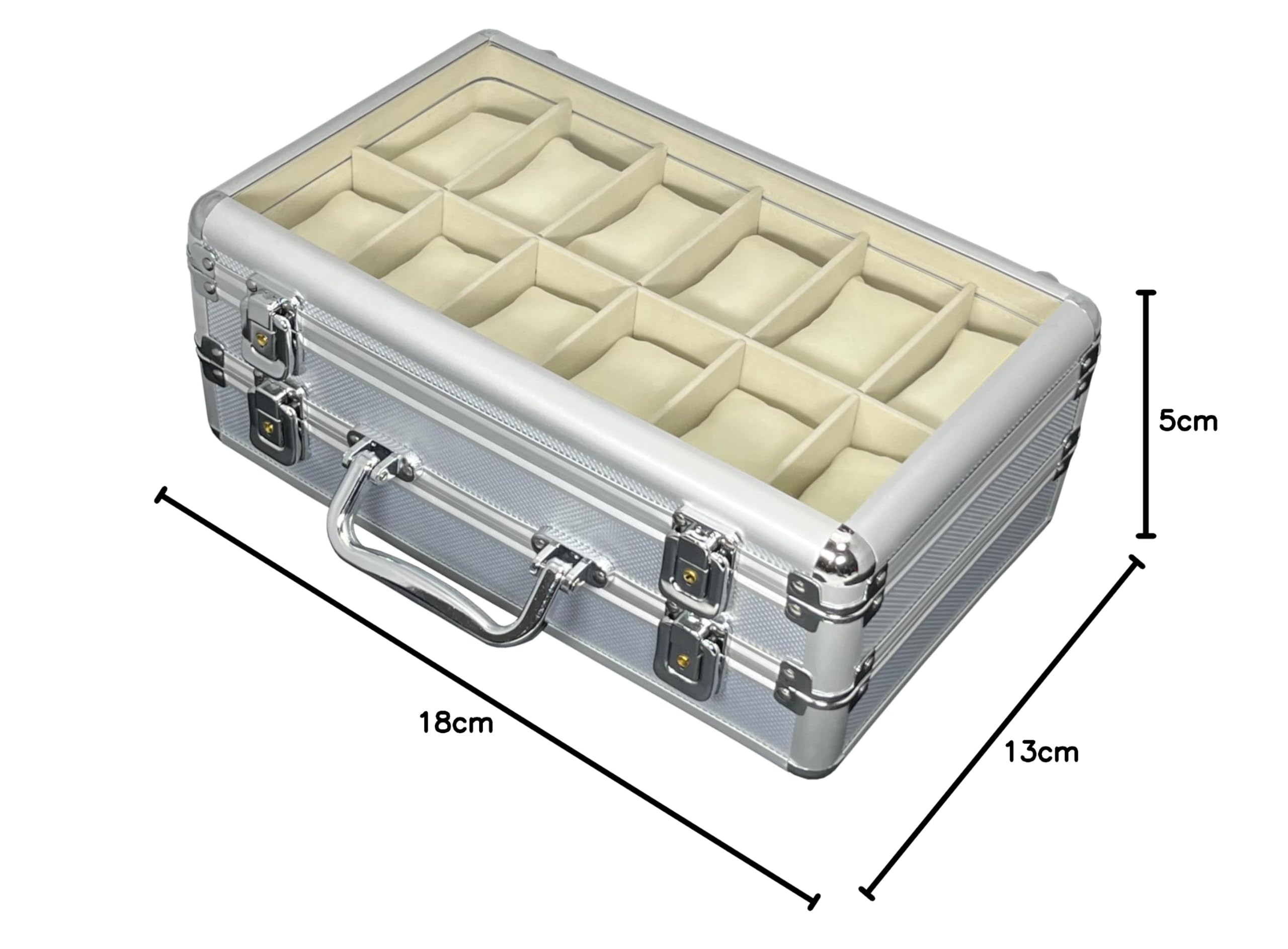 MR Maestro Relojero - Robuste Aluminium Uhrenbox | Platz für 24 Uhren und Schmuck | Ideal für Herrenuhren Watch | Wasserdicht, Aluminium