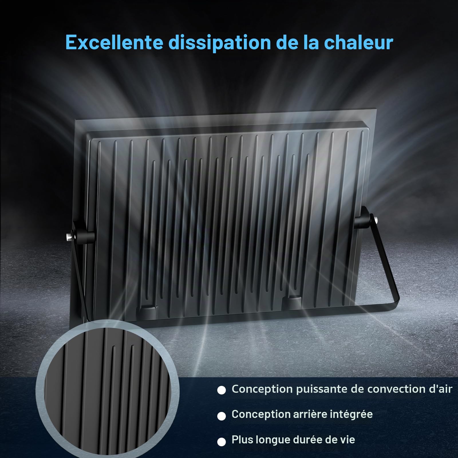 Projecteur LED d'extérieur 300W, 30000 lm, ultra-lumineux, blanc froid 6500 K, étanche IP66, pour jardin, allée, garage, couloir, jardin - 2 pièces